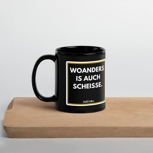 Kaffeebecher "Woanders." Black Edition