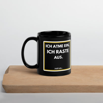 Kaffeebecher "Einatmen." Black Edition