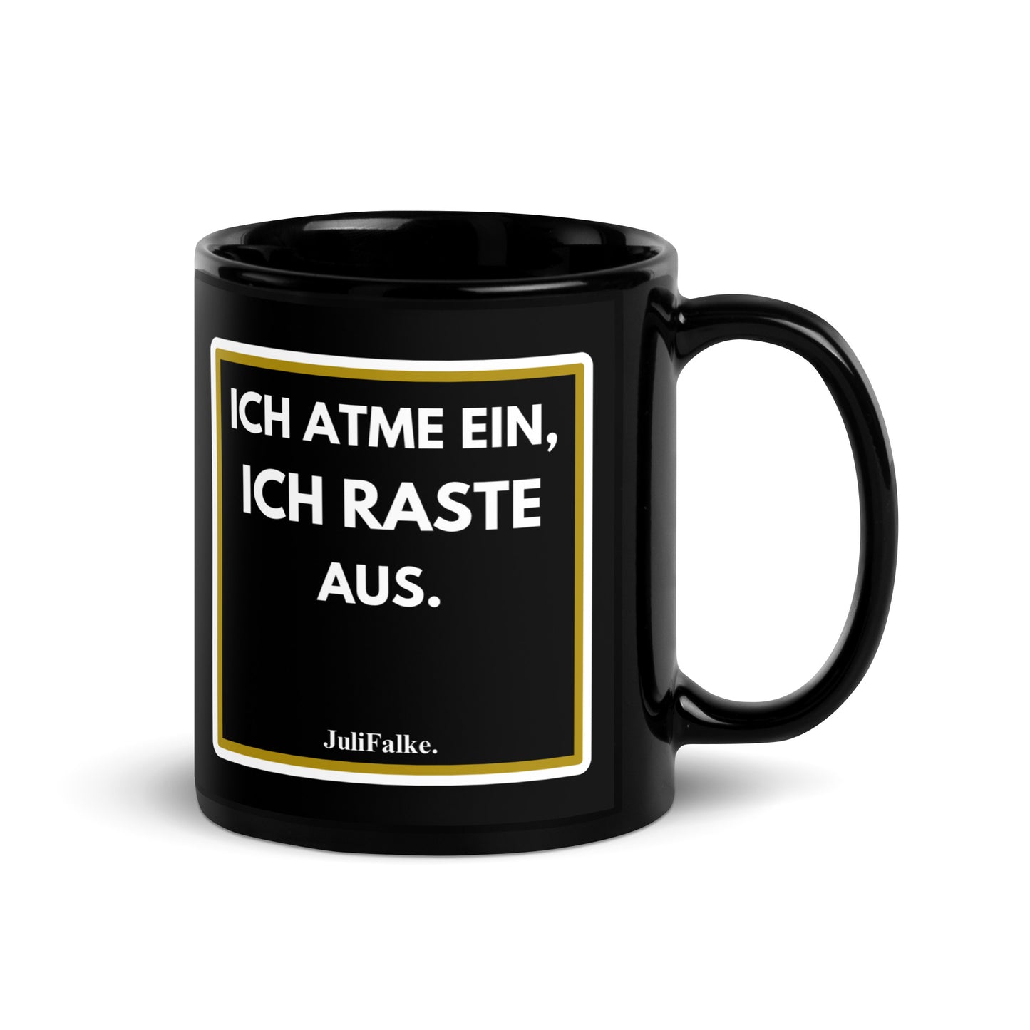 Kaffeebecher "Einatmen." Black Edition