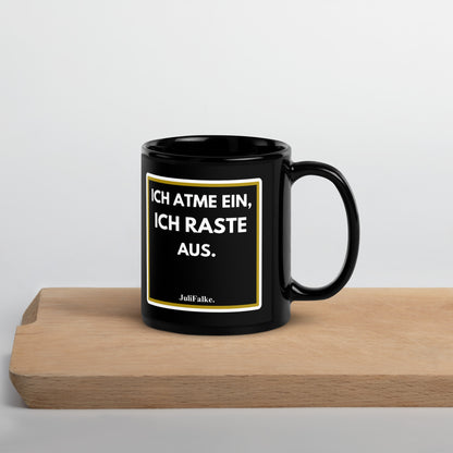 Kaffeebecher "Einatmen." Black Edition