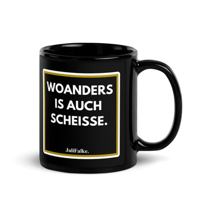 Kaffeebecher "Woanders." Black Edition