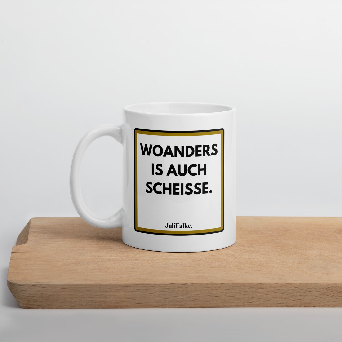 Kaffeebecher „Woanders.“