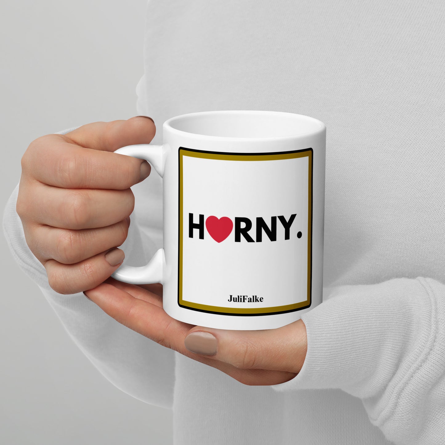 Kaffeebecher „Horny.“