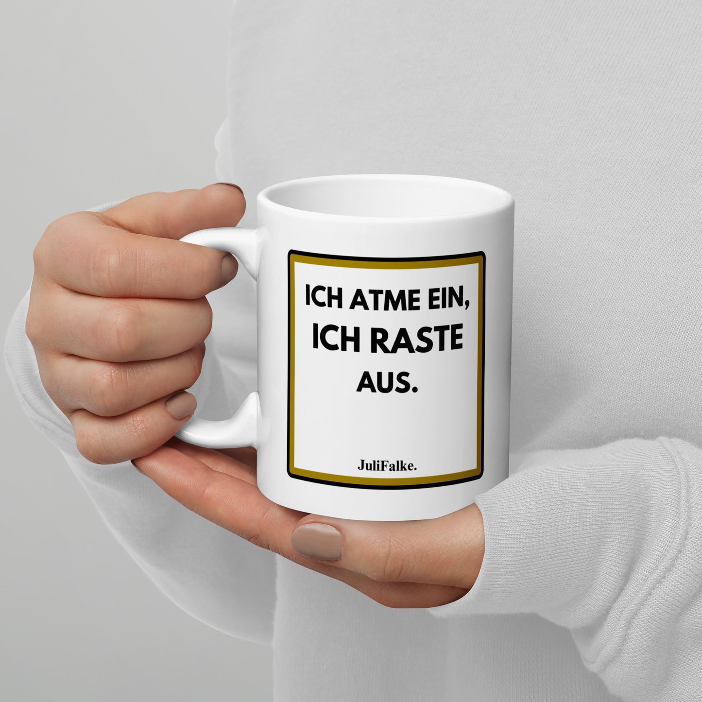 Kaffeebecher "Einatmen."