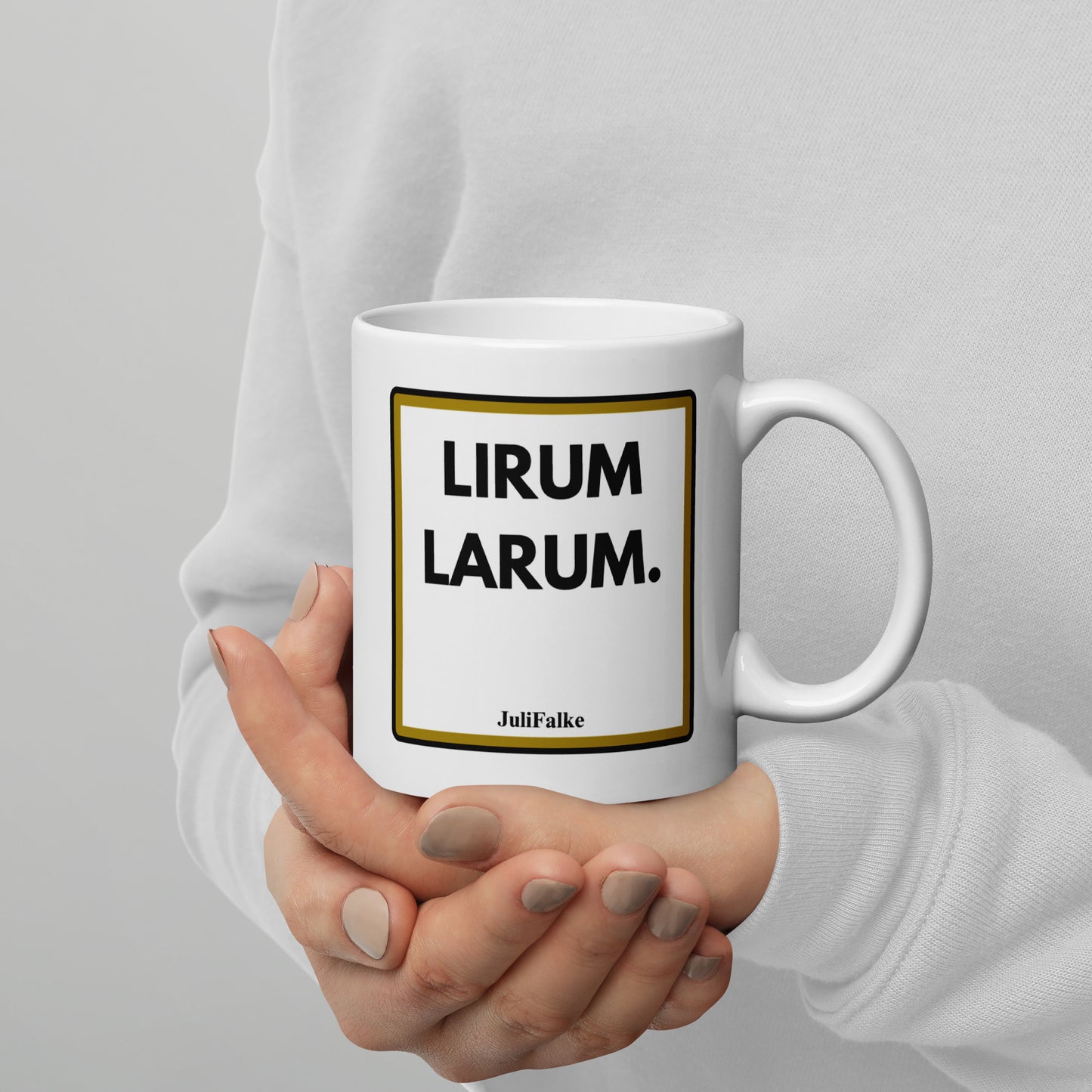 Kaffeebecher „Lirumlarum.“