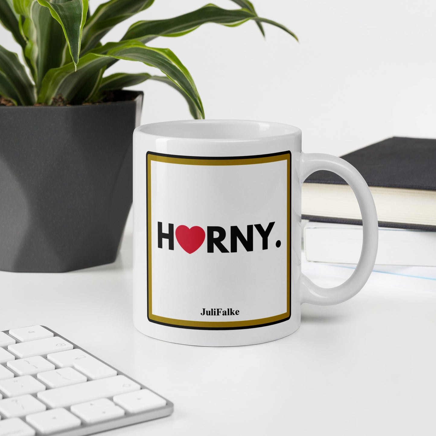 Kaffeebecher „Horny.“